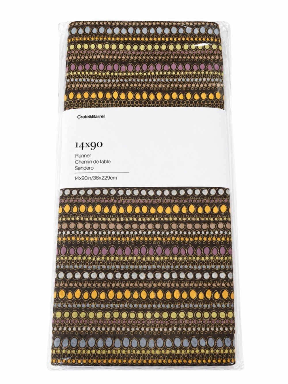 Crate & Barrel Geometric Print Table Runner